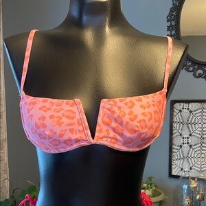 ROMWE Pink Leopard Bikini Top